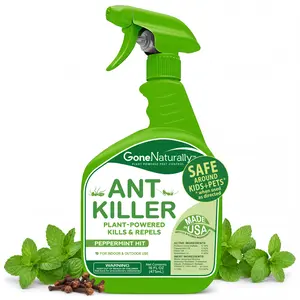 GoneNaturally Ant Killer– Peppermint Oil Spray for Indoor & Outdoor Use– Natural Repellent & Killer for Home– Safe for Kids & Pets Pest Control Solution (16oz)