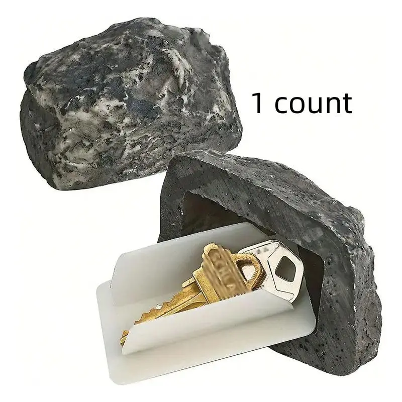 Outdoor Spare Garden Key Box, Outdoor Key Hider, Simulation Stone Key Hider, Decorative Stone with Key Holder, Garden & Patio Decoration Supplies, Garden Accessories, Keyholder