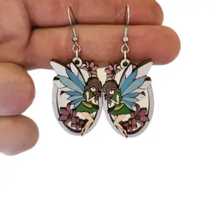 Fairy Dangle Earrings, Custom Painted Earrings, Fairy Fantasy Earrings, Hypoallergenic Nickel-Free, Earrings For Women, Halloween Earrings, Hand Painted and Sealed For Long Lasting Protection, Gift For Mom, Smut Reader Earrings