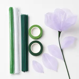 Floral tape and green wire set for flower stems and flower arrangements