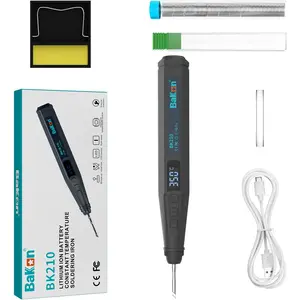 BK210 Soldering Iron, Solder Iron Kit, Soldering Kit & Battery Powered Soldering Pen, Usb-Type-C Port, Lcd (BK210-2024)