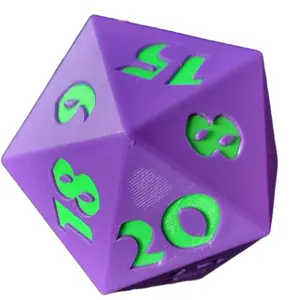 Large Colorized D20 Dice Show Piece - Gaming Accessory