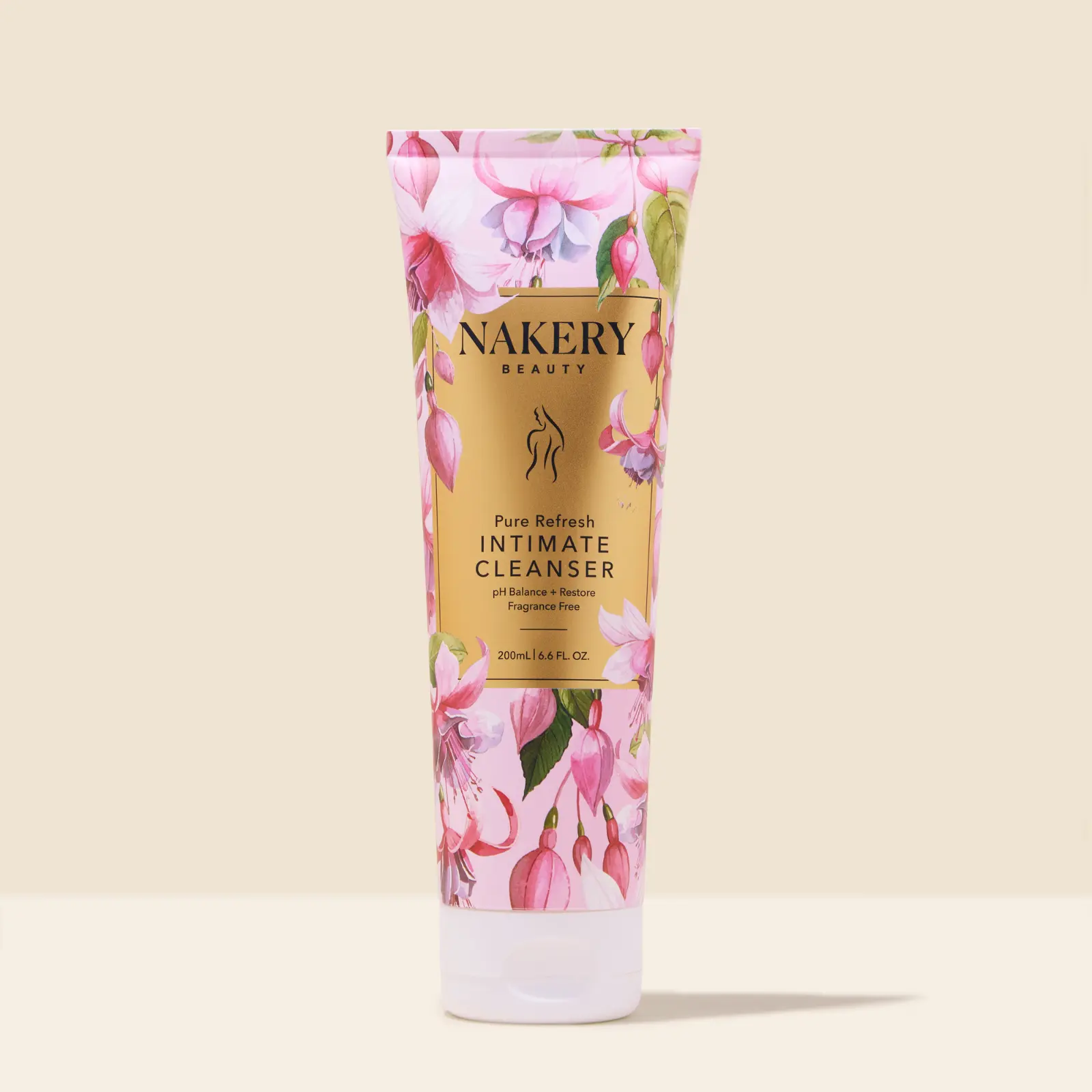 Nakery Pure Refresh Lactic Acid Intimate Cleanser, Soothing pH Balancer to Hydrate, Glycerin-Free & Fragrance-Free Feminine Wash for Adults, 200 ml, 200Ml, Sulfate-Free