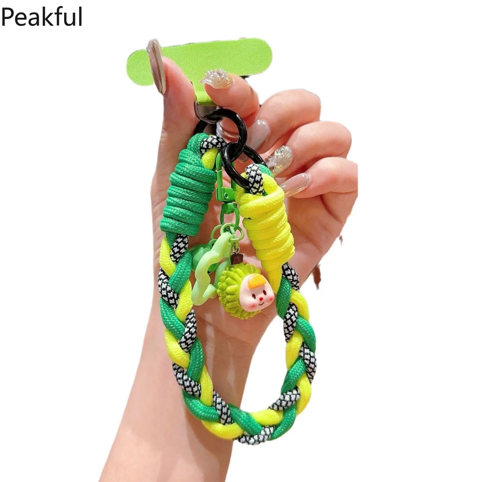 Trendy Fruit Decor Phone Lanyard, Twist Rope Anti-lost Short Wrist Strap Pendant, Fashion Universal Mobile Phone Hanging Accessory, Solid tensile-resistant craft, lovely aesthetic design, suitable for daily wear, party gathering and outdoor casual scenari