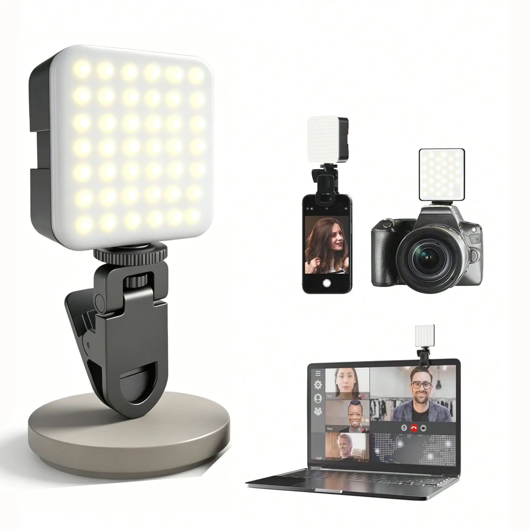 Portable LED Clip Light for Photography, Ideal for Smartphone & Laptop, Cell Phone Light, Perfect for Selfies, Live Streams, Zoom Meetings, Outdoor Use, Selfie Led Lights, Led Selfie Accessories, Electronic Gadgets