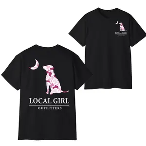 Local Girl Outfitters Camo Dog T-Shirt – Pink Camo Graphic Tee for Women and Girls, Soft Cotton Unisex Shirt, Southern Style Casual  Streetwear