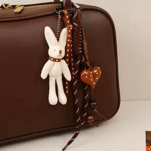 LUNÉ KVI Exquisite High-Fashion 3D Cartoon Bunny Heart/Bear Flower Bag Charm Adorable, Versatile Bag Accessory Keychain