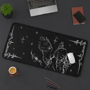 Desk Mat, Cybersigilism Captured Stars ,Angel Design - Mouse Pad, Gaming Mat, Desk Accessory, Workstation Decor, Office Supplies