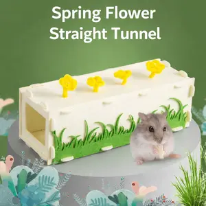 Hamster Tunnel Hideout House | Small Pet Hideaway for Syrian Hamsters, Guinea Pigs & Sugar Gliders | Detachable Hamster Cave Toy | Cute Small Pet Cage Accessory & Decoration