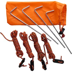 Fixed outdoor camping tent pegs, windproof ropes, tent accessory set, camping outdoor canopy fixing rods, steel pegs, accessories