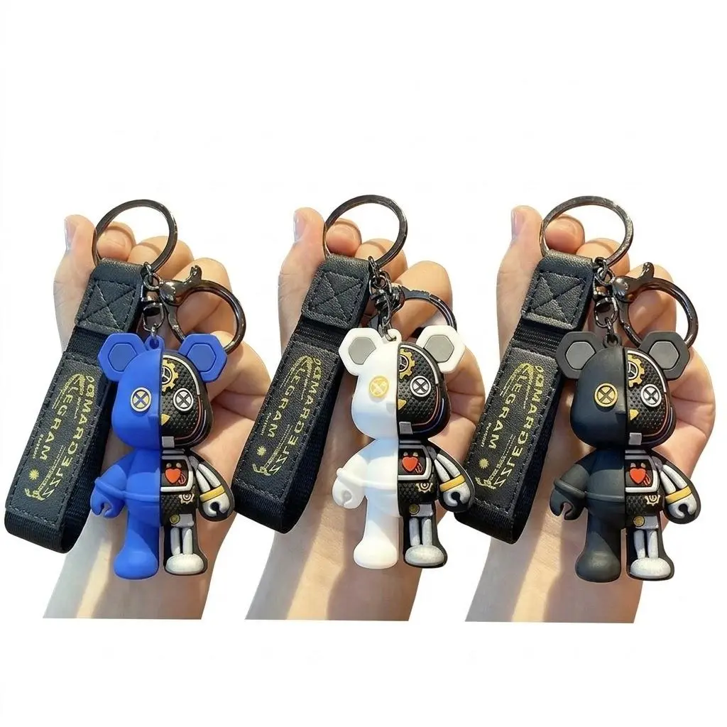 Creative Cartoon Love Lightning Space Rabbit, Cartoon Bear Keychain, Fashion Backpack Car Resin Animal Pendant