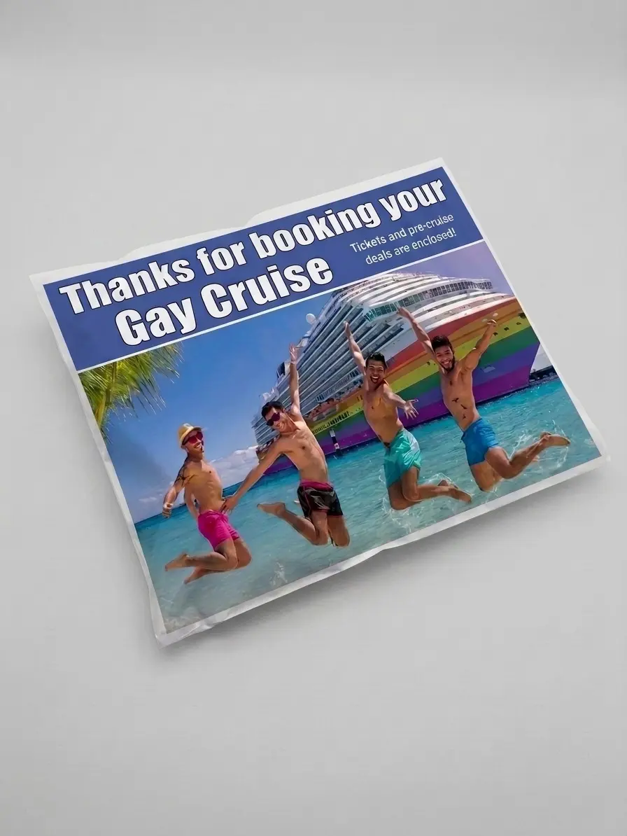Funny Prank Gag Item - Thank for Booking your G4y Cruise Package Joke Mail 100% Anonymously Designed for Prank Lovers Sparking Laughter and Curiosity