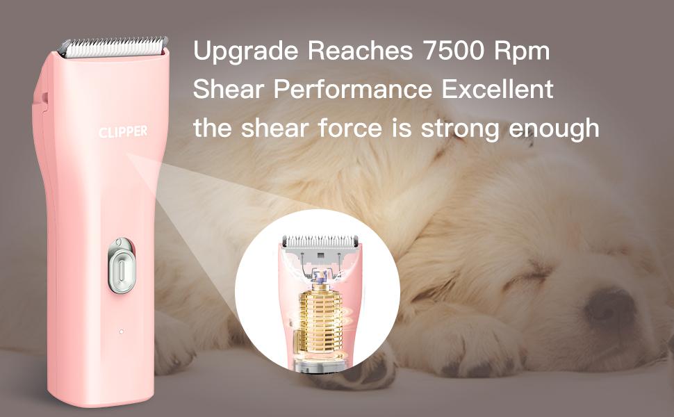 Pet Clippers, Dog Hair Grooming Low Noise, Rechargeable Cordless Cat Shaver with Ceramic Blade,Portable Pet Hair Trimmer for Matted & Long Hair