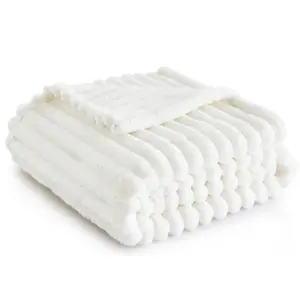 50x60INCH Thickened Wide Striped Multifunctional Blanket for Bed Sheet Cover Nap Pet Use 100% Polyester Knit Modern Style All Seasons