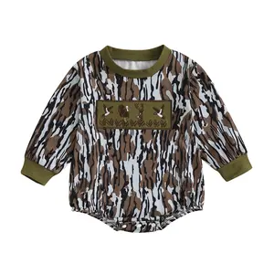 Duck Hunting Baby Clothes Infant Baby Boys Girls Camoflage Embroidered Mallard Duck Sweatshirt Romper Onesie Bodysuit Outfits #Springtok