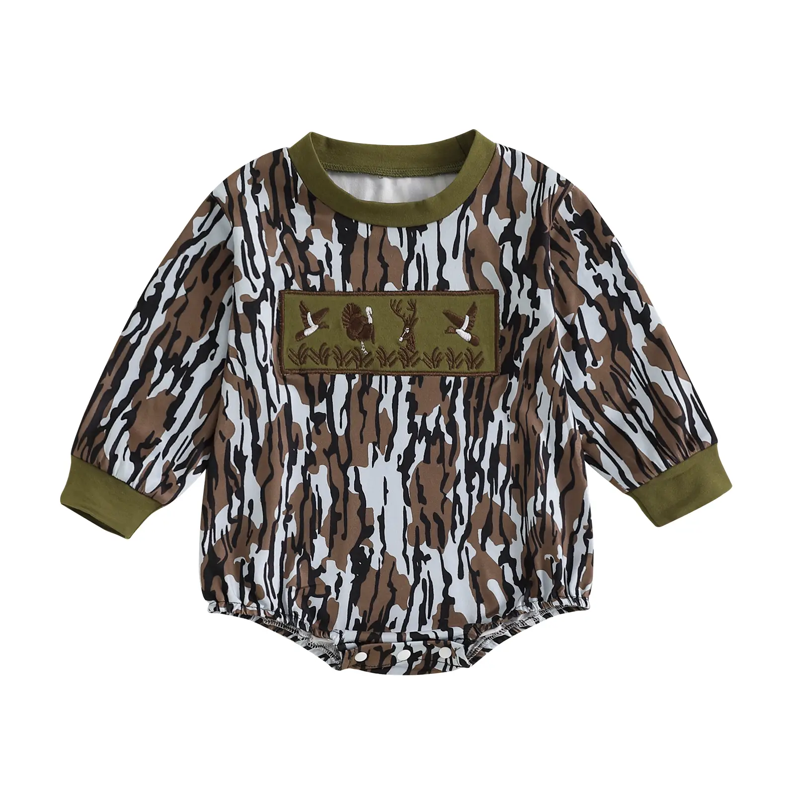 Duck Hunting Baby Clothes Infant Baby Boys Girls Camoflage Embroidered Mallard Duck Sweatshirt Romper Onesie Bodysuit Outfits #Springtok