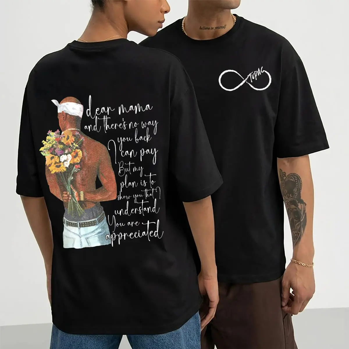 2pac Dear Mama 2 Sided T Shirt, Hip Hop Rap Graphic Tee, Mother's Day Gift For Rap Fans, Unisex Short Sleeve Tee, Graphic Round Neck Tee