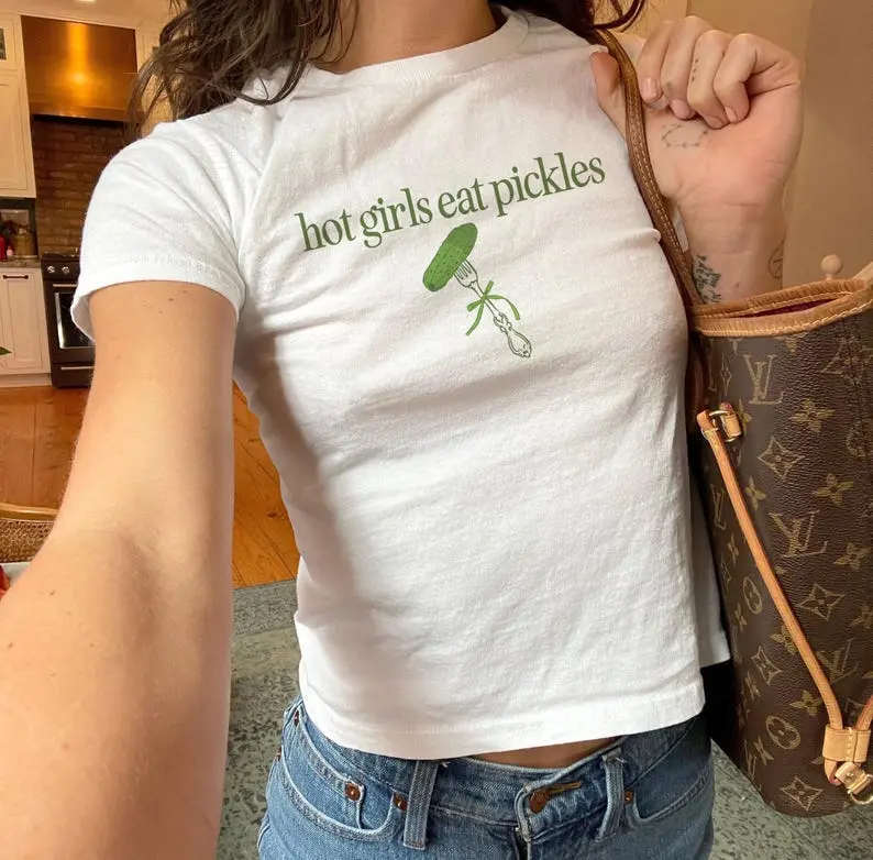 Pickle Baby Tee Coquette Baby Tee 90s Baby Tee Pickles Shirt Pickle Shirt Dill Pickle Vegan Shirt Vegetable Shirt Funny Foodie Shirt