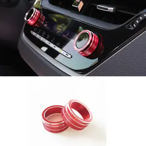 2 Piece Car Interior Decor Set, Creative Aluminum Knob Covers, Durable Scratch-Resistant, Fits Toyota Corolla Cross Yaris Air Conditioning Controls