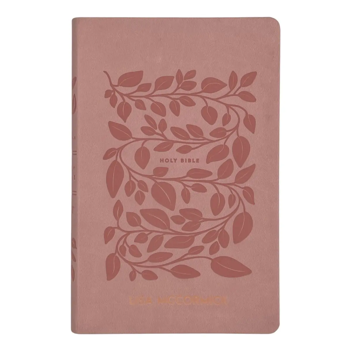 Custom Personalized Pink NLT Holy Bible | Medium Print | Faux Leather Vine Design - Tiktok