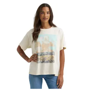 112375896 Wrangler Women's Retro Girlfriend Fit Short Sleeve T-Shirt - Antique White