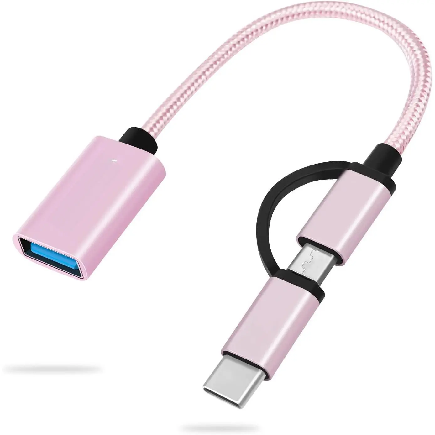 2-in-1 USB C/ to USB Adapter, USB C to USB 3.0, USB to Android OTG Adapter  Compatible with MacBook Pro Android   and , Rose