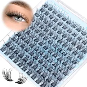 Natural Lash Clusters Wispy Eyelash Clusters 110 pcs Cluster Eyelash Extensions C Curl Individual Lashes 10-16 mm Mix Length Natural Look Lashes Clusters with Thin Lash Band
