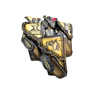 Leather Phone Belt Holster and Knife Holder Hand Tooled Handmade in Mexico