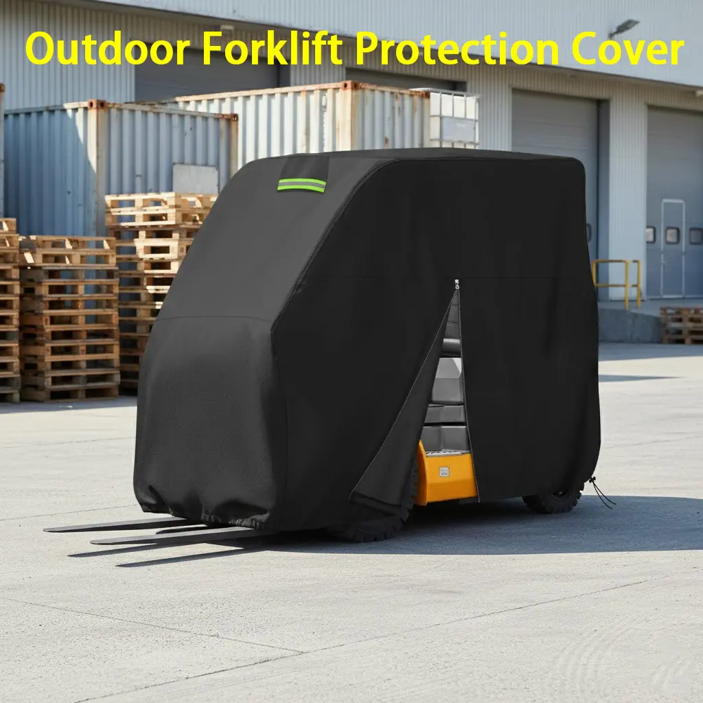 Forklift Cover 600D Oxford Waterproof Heavy Duty Forklift Protective Cover Outdoor Industrial Equipment Cover 100x45x80 Inch Dustproof UV Resistant Windproof