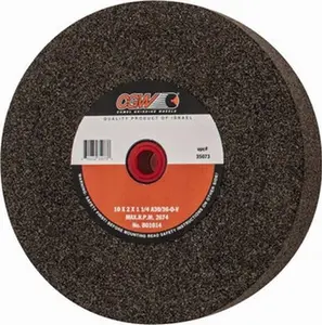 CGW Abrasives 36 Grit Aluminum Oxide Bench & Pedestal Grinding Wheel 10" Diam x 1-1/4" Hole x 2" Thick, O Hardness, Very Coarse Grade , Bond 35073