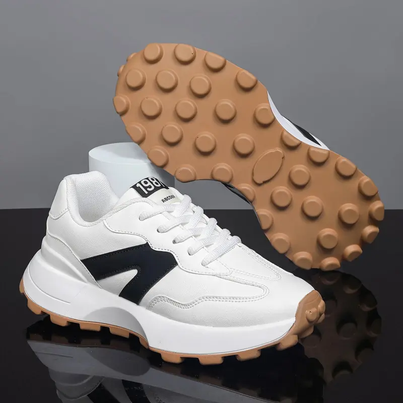 Men's Fashionable Patchwork Lace Up Sneakers, Casual Comfortable Breathable Trendy Running Shoes, Male All-match Round Toe Athletic Shoes for Daily Wear