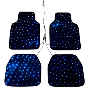 Waterproof Car Floor Mats 4PC with RGB Lights 100+ Colors Multiple Lighting Modes USB Powered Universal Fit Non-Slip Protection for Enhanced Driving Experience