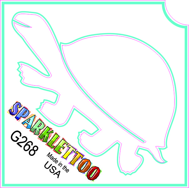 212 MAIN Ruby Red G268 Glitter Effect Stencil Tattoo, 3-Ply Sheets, Turtle Shape, 1.5x2.3x2.3 in, Child-Safe, FDA Compliant, Easy to Apply, 100-Pack (Men's Costume & Accessory)