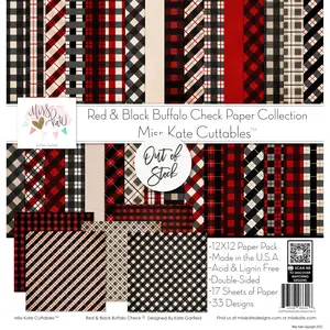 Bargain Bin - Red & Black Buffalo Check - Double-Sided Paper Pack