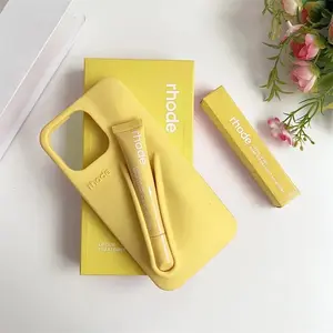 New RHODE Phone Case For iPhone Lip Gloss Soft Silicone Case With Lip Glaze Lipstick Box