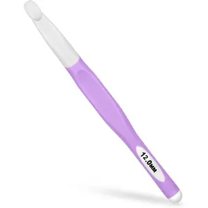 12.0mm Large Size Crochet with Ergonomiv Handle, Long Rubber Handle Crochet Hook, Knitting Giant Crochet Hooks for Chunky Yarn, Scarf, DIY, Wool Products(12MM)