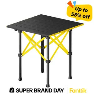 【FathersDayGift】Fanttik Zeta V11 Pro Compact Aluminum Alloy Camping Table, Portable Lightweight Multi-Size Folding Roll-Up Table with Carry Bag, Quick Setup for BBQ & Picnic, summervibes, Camping Gear