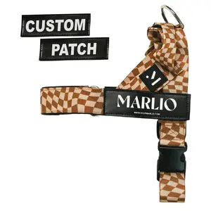 Personalized Dog Harness - Groovy Checkered with FREE Name Patches