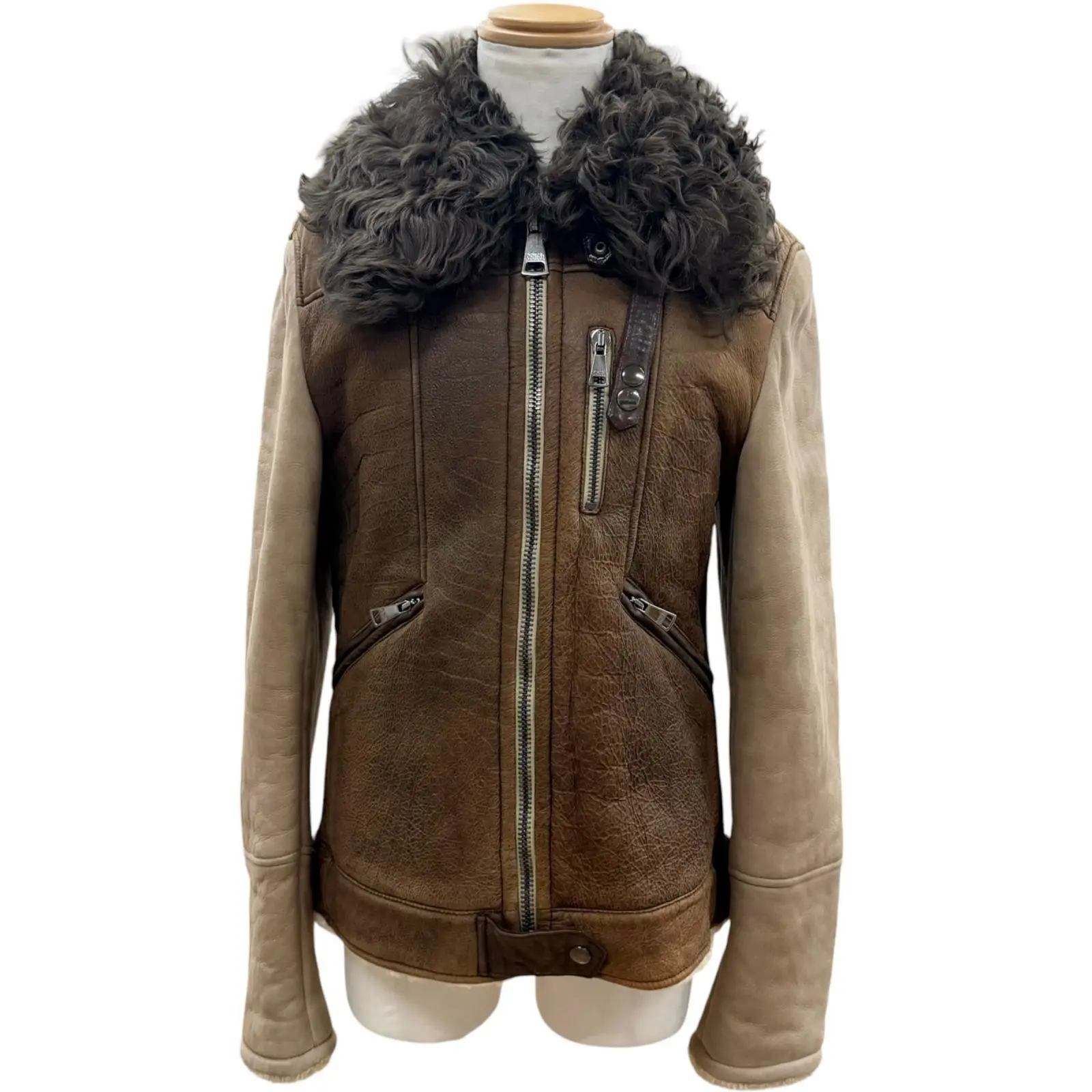 Pre-owned DOLCE & GABBANA Lambskin Small Leather Goods Dolce&Gabbana Shearling Flight Jacket