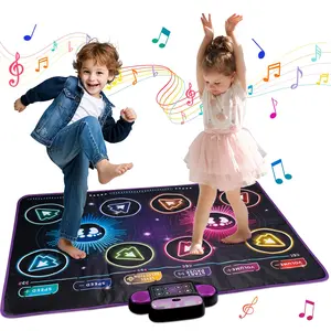 Double & Single Players Mode Dance Mat, Interactive Game Mat with Adjustable Volume, Fun Music Game Mat for Birthday Gifts