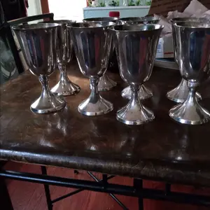 set of 8 silver goblets set of 8 silver goblets