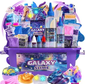 Easter Gift Mini Galaxy Slime Kit, with Glow in The Dark Stickers,Making Butter Slime, Dark Powder to Make Glitter & Galactic Slime, Stress Relief Toys, Party Favors for Kids, for Girls Boys 6 7 8 9 10 11 12