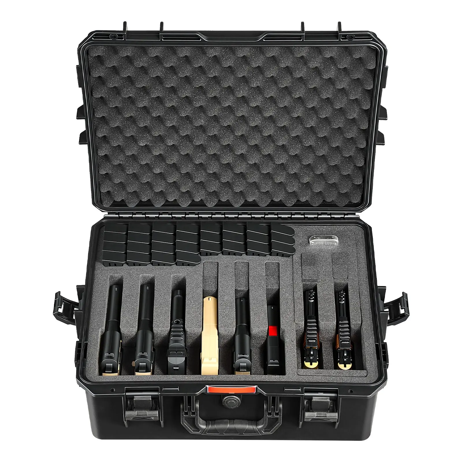 VEVOR Hard Pistol Case, Heavy Duty Hard Gun Case with XPE Foam Lining, Waterproof Pistol Storage Box with Customizable Interior & Handle for Gun, Lenses, Camera, Gear, TSA Compliant, 21.9x17.9x8.8 inSummervibes
