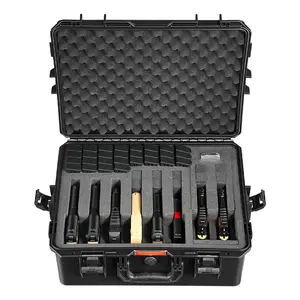 VEVOR Hard Pistol Case, Heavy Duty Hard Gun Case with XPE Foam Lining, Waterproof Pistol Storage Box with Customizable Interior & Handle for Gun, Lenses, Camera, Gear, TSA Compliant, 21.9x17.9x8.8 in
