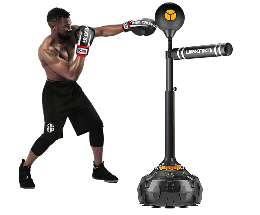 Freestanding Reflex Bag with 360° Spinning Bar - Adjustable Height Boxing Speed Trainer, Heavy-Duty Boxing Equipment for Adult MMA Home Gym Training, Muay Thai Training, Suction Cups, Compact Design, Adults, 360° Reflex Bar, Mma/Muay Thai, Customizable, D