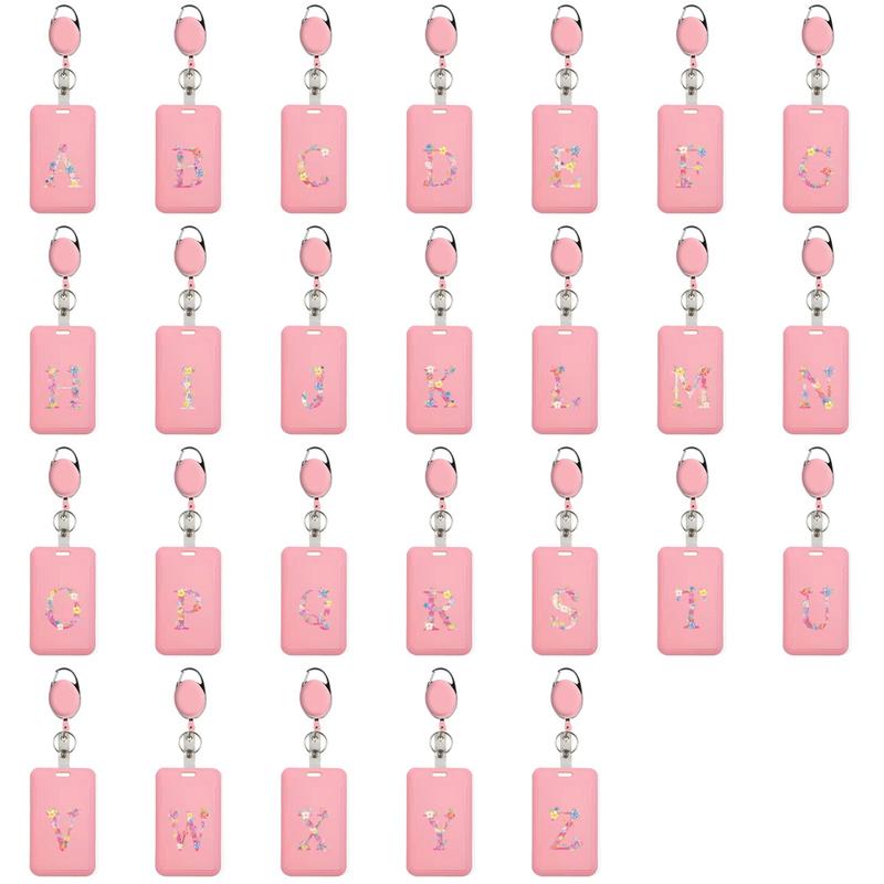 Retractable Badge Holder, Portable ID Card Reel, Card Sleeve with Breakaway Safety Clip-on, Adjustable Nylon Cord & Metal Spring Clip for Nurses, Teachers & Office Workers, Badge Reels Retractable