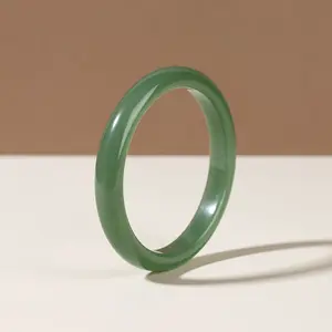 Tracy(9066)gc.Glowing Green Crystal Bangles – Warm & Smooth, Affordable Alternative to Jade