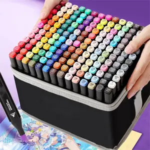 60 Alcohol-Based Marker Set, Double-Headed Marker - Quick Drying with Vivid Colors - Suitable for Painting, Drawing, Coloring and DIY, Christmas Gift