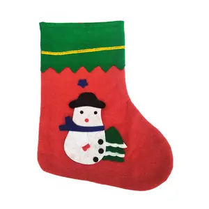 FixtureDisplays® 14X9" Xmas Stocking Sack Santa Christmas Snowman Bag Hanging Gift Stocking Bag 15024-SNOWMAN-NF