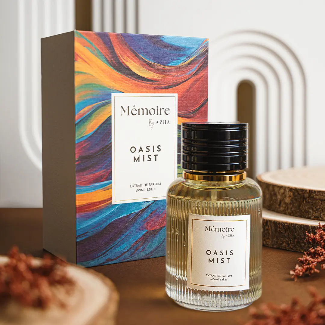 AZHA PERFUMES Oasis Mist Extrait de Parfum - 100ml Unisex Aromatic Woody Fragrance, Single Item, Regular Edition, Non-Toxic, with Spicy Patchouli Oil, Minerals, Citrus, Cedar, Alcohol, Daily Wear with Nature Energy, Outdoor-Inspired Signature Liquid Scent